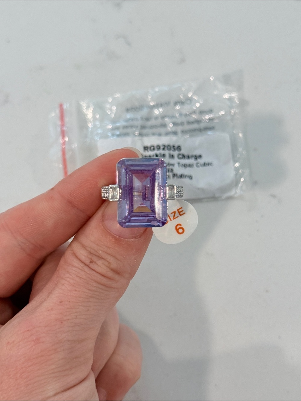 BP, The Sparkle In Charge. Lavender Topaz Emerald-Cut - Size 6